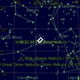 The area of the sky in Orion